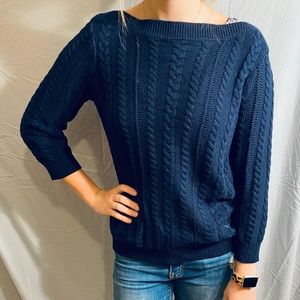 Chaps Navy Blue Sweater Medium